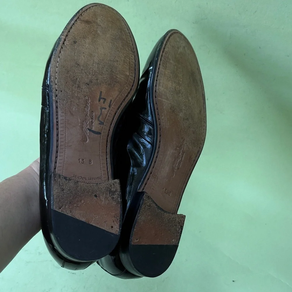 Mezlan Patent Leather/Satin Black Men's Loafers